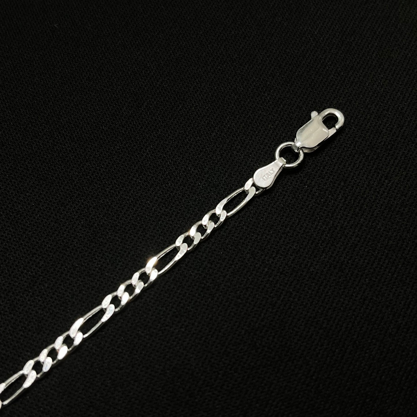 3MM Sterling Silver Figaro Bracelet