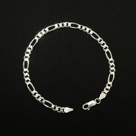 5MM Sterling Silver Figaro Bracelet