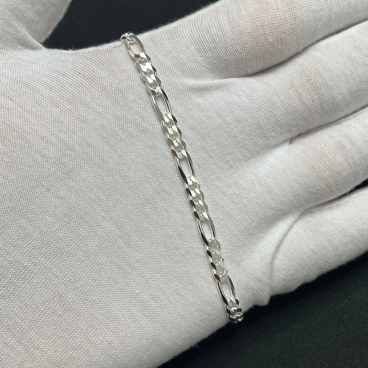 5MM Sterling Silver Figaro Bracelet