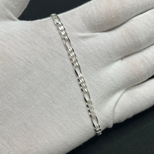 5MM Sterling Silver Figaro Bracelet