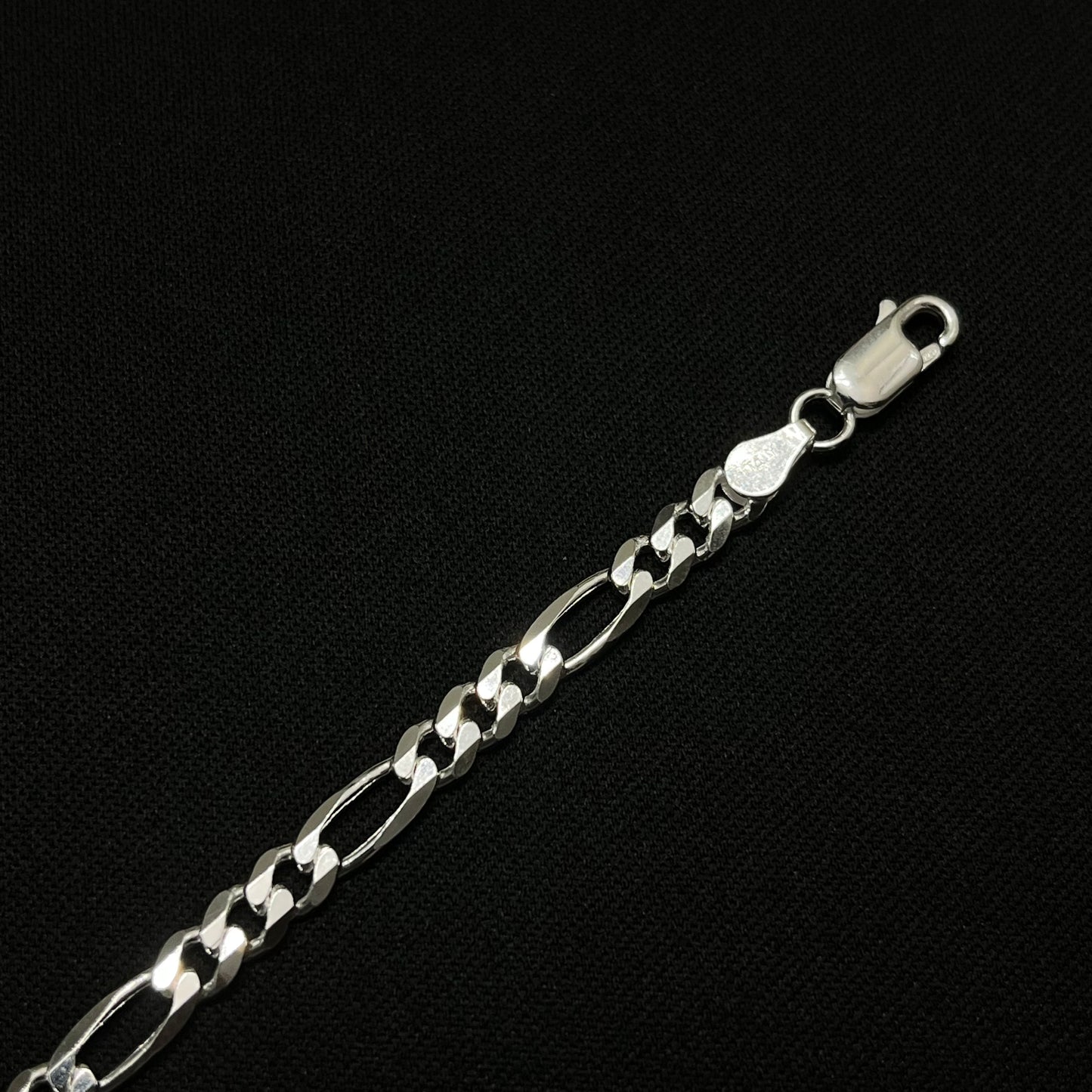 5MM Sterling Silver Figaro Bracelet