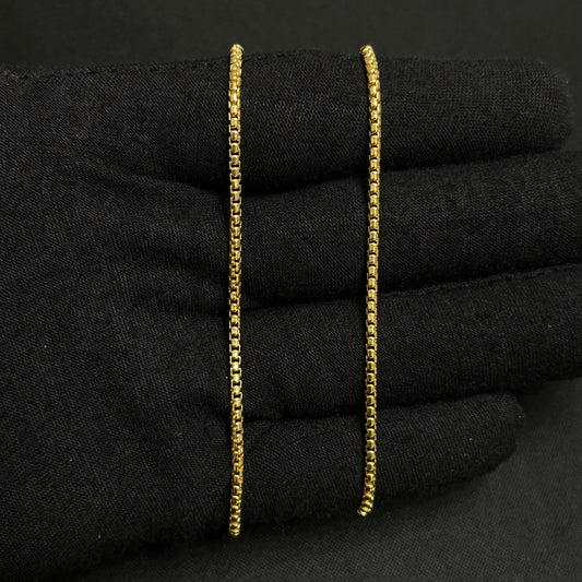 2MM Sterling Silver Vermeil Fancy Box Chain