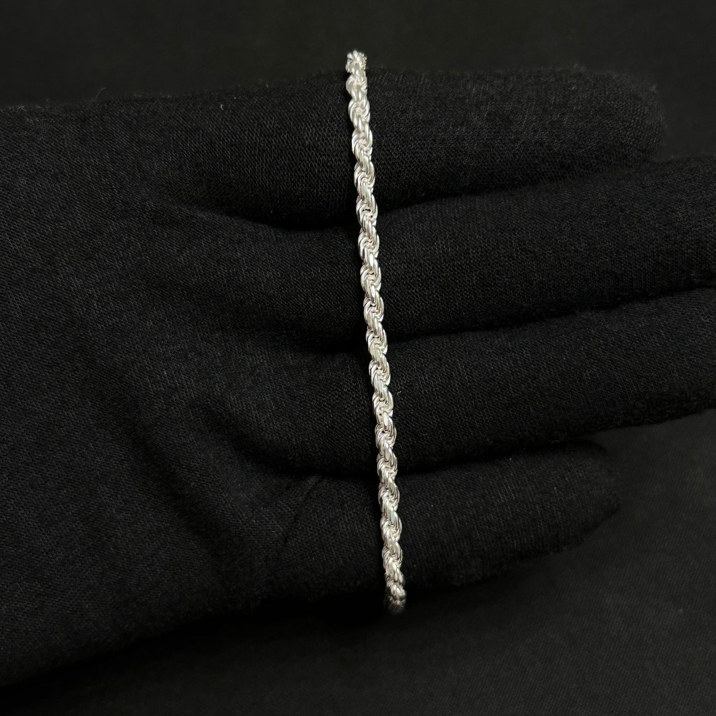 3MM Sterling Silver Rope Bracelet