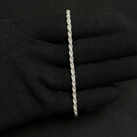 3MM Sterling Silver Rope Bracelet