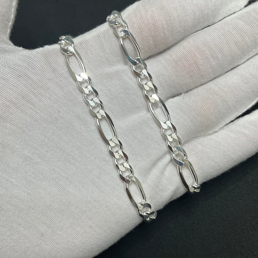 7MM Sterling Silver Figaro Chain