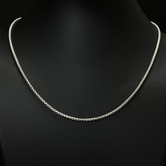 2MM Sterling Silver Fancy Box Chain