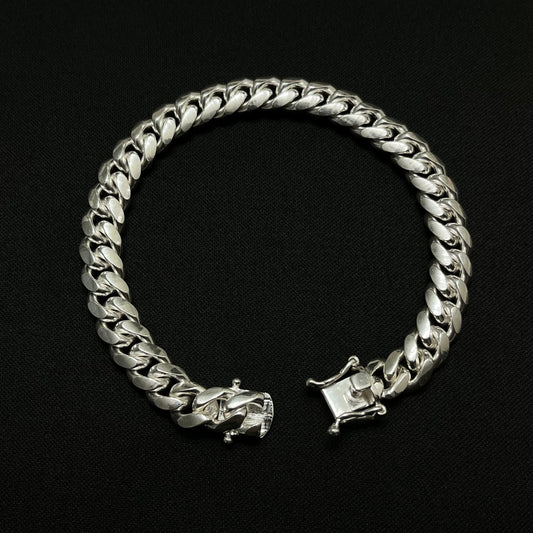 9MM Sterling Silver Miami Cuban Link Bracelet Box Lock