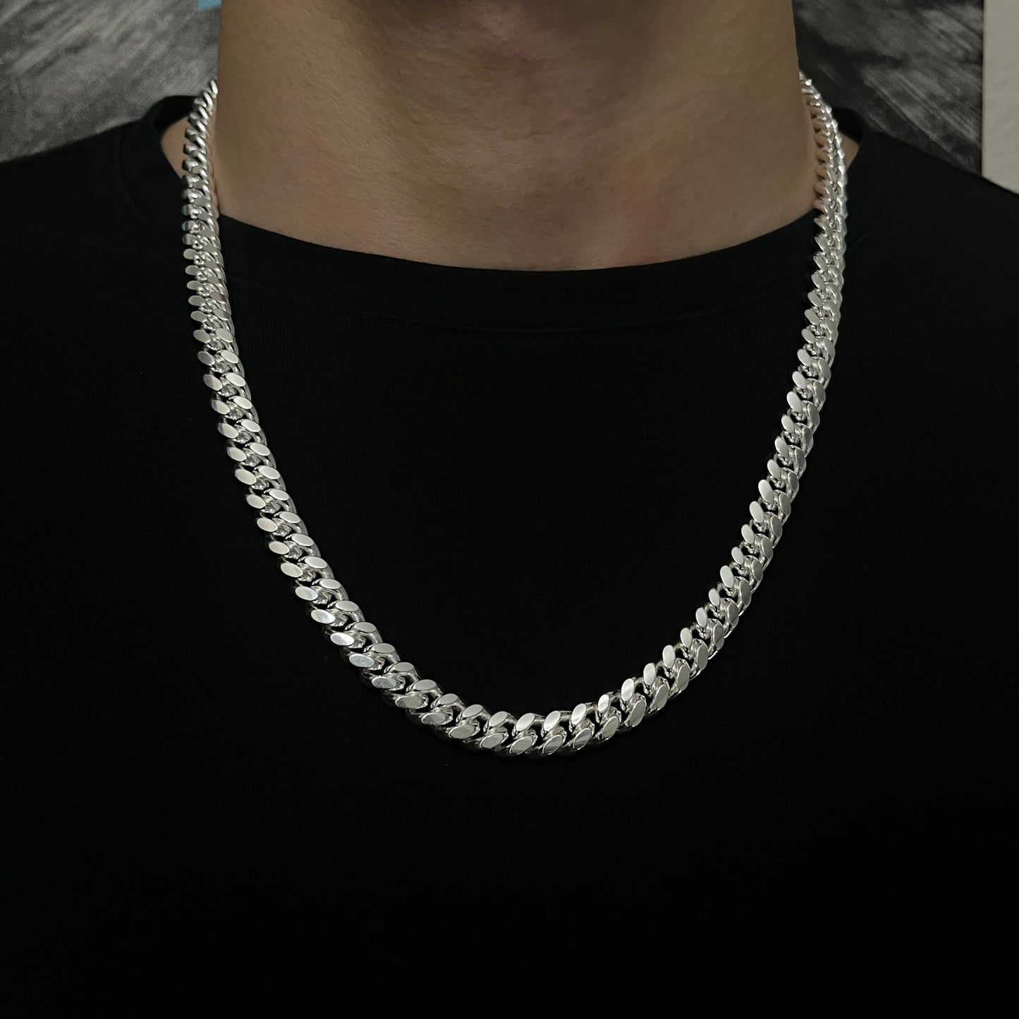 9MM Sterling Silver Miami Cuban Link Chain