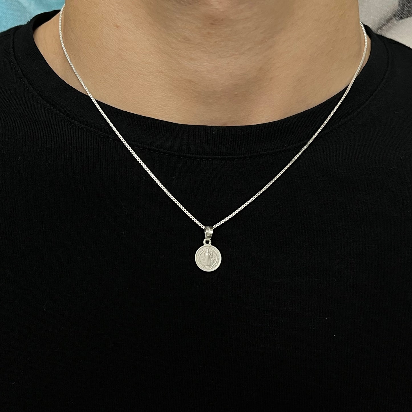 Sterling Silver St. Benedict Charm Necklace