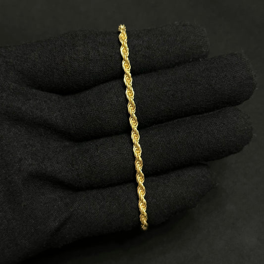 3MM Sterling Silver Vermeil Rope Bracelet