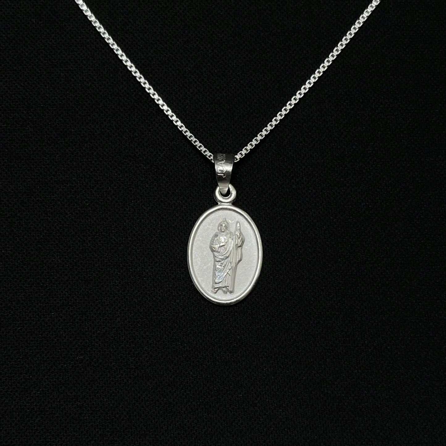 Sterling Silver St. Jude Oval Necklace