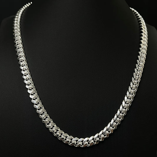 9MM Sterling Silver Miami Cuban Link Chain
