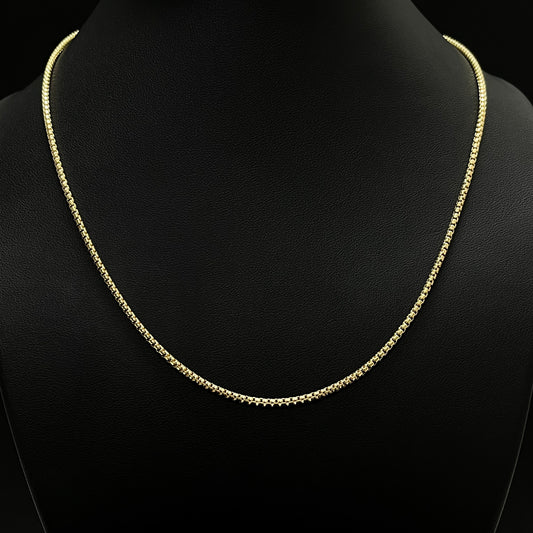 2MM Sterling Silver Vermeil Fancy Box Chain