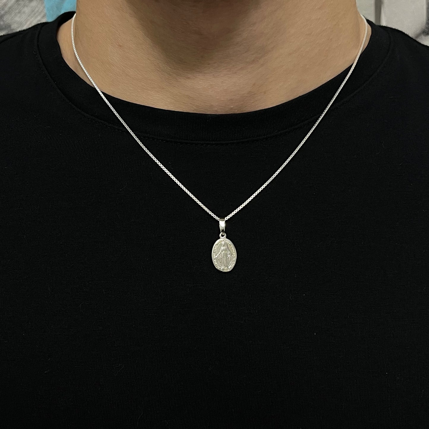 Sterling Silver Virgin Mary Necklace