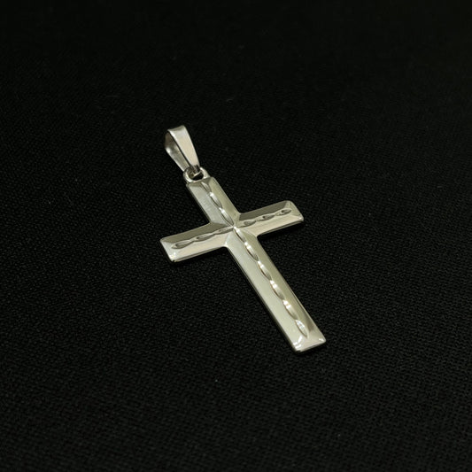 Sterling Silver Diamond Cut Cross Pendant