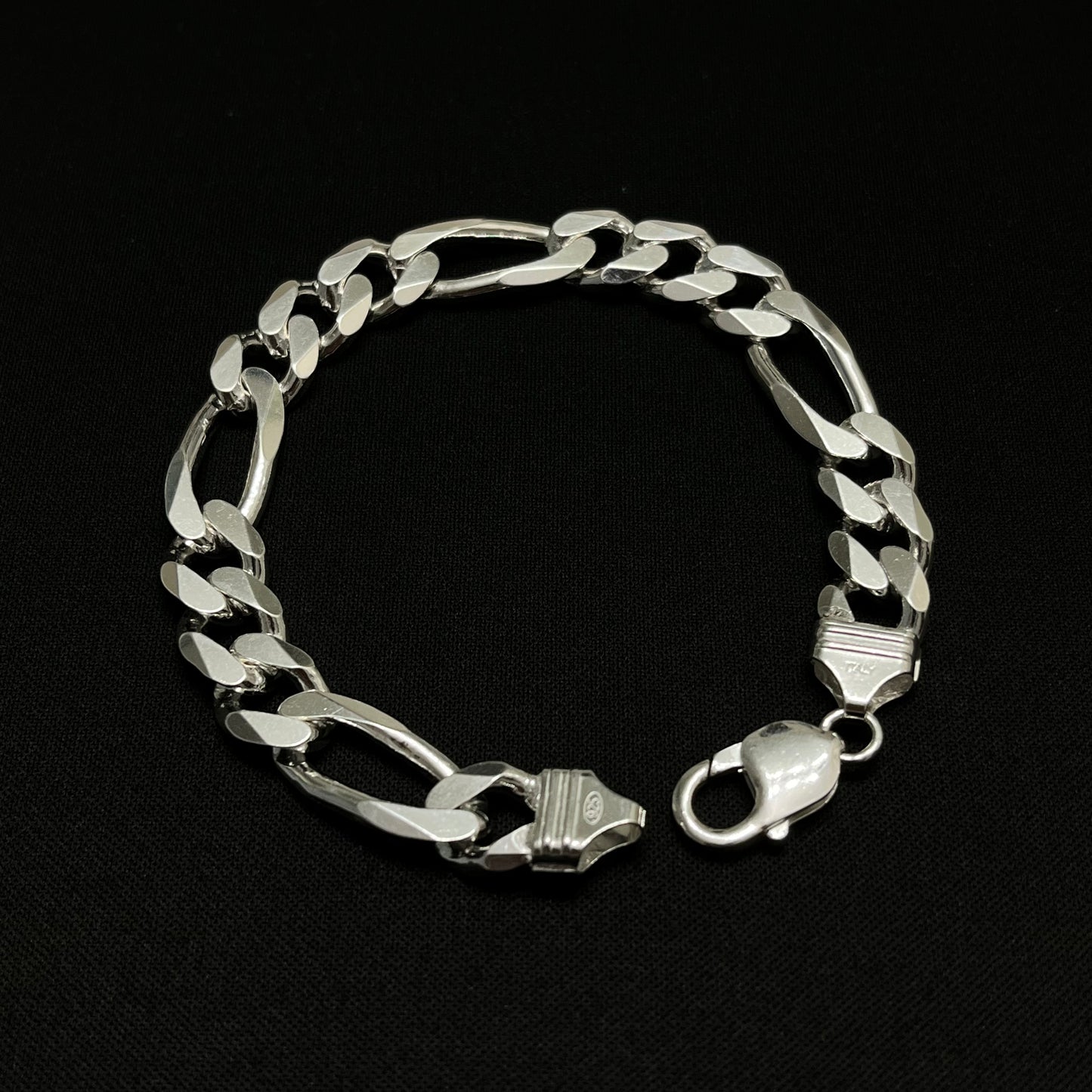 10MM Sterling Silver Figaro Bracelet
