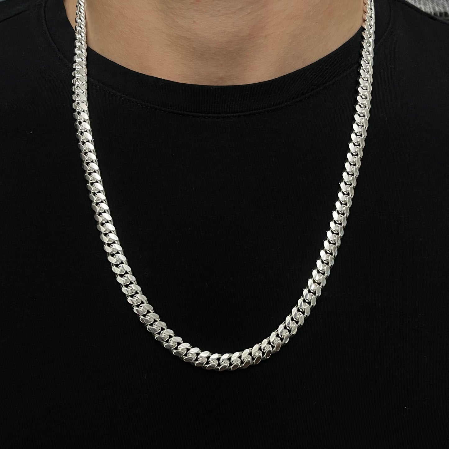 7.5MM Sterling Silver Miami Cuban Link Chain