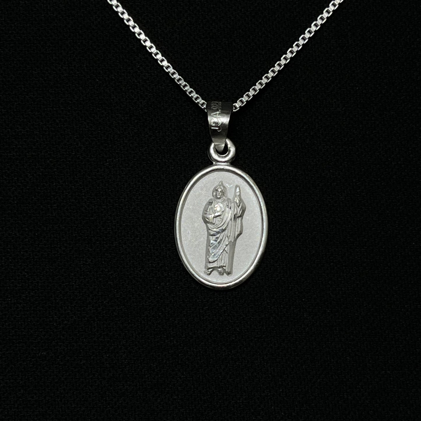 Sterling Silver St. Jude Oval Necklace
