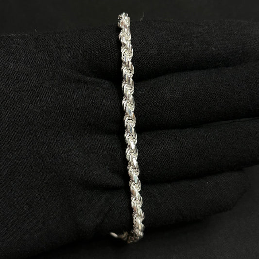 5MM Sterling Silver Rope Bracelet
