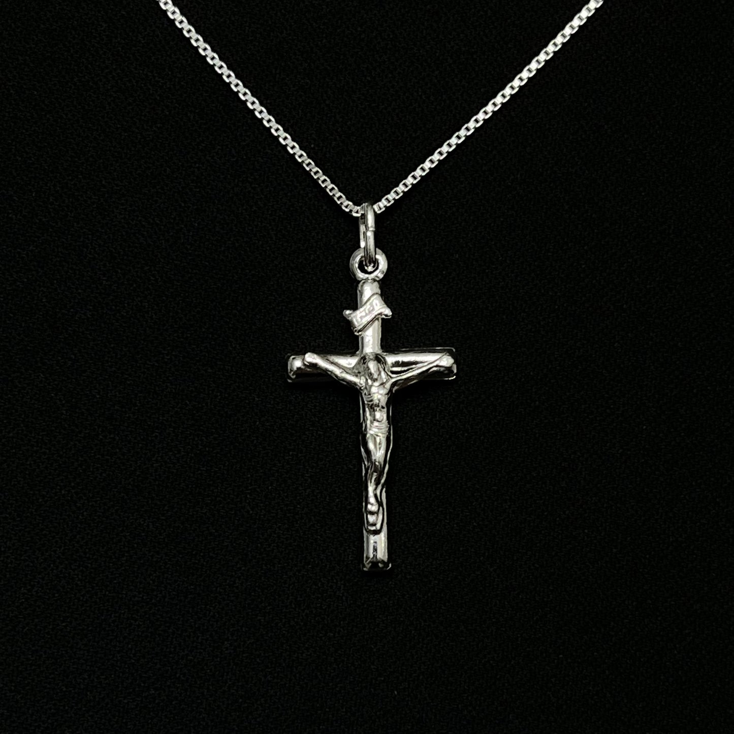 Sterling Silver INRI Crucifix Necklace