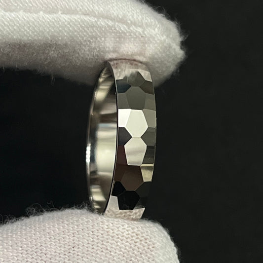 Sterling Silver 5MM Hammered Design Ring