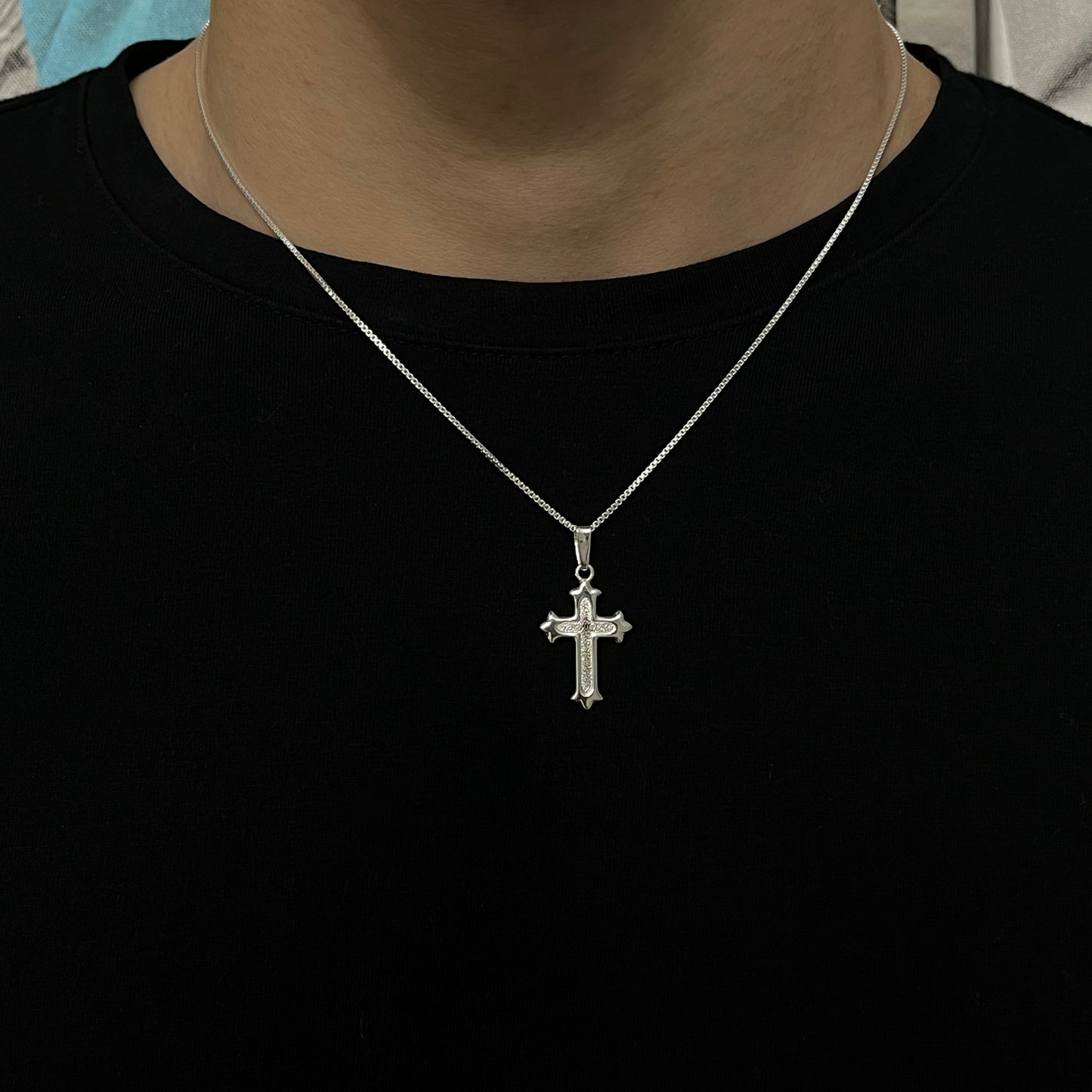 Sterling Silver Floury Cross Necklace