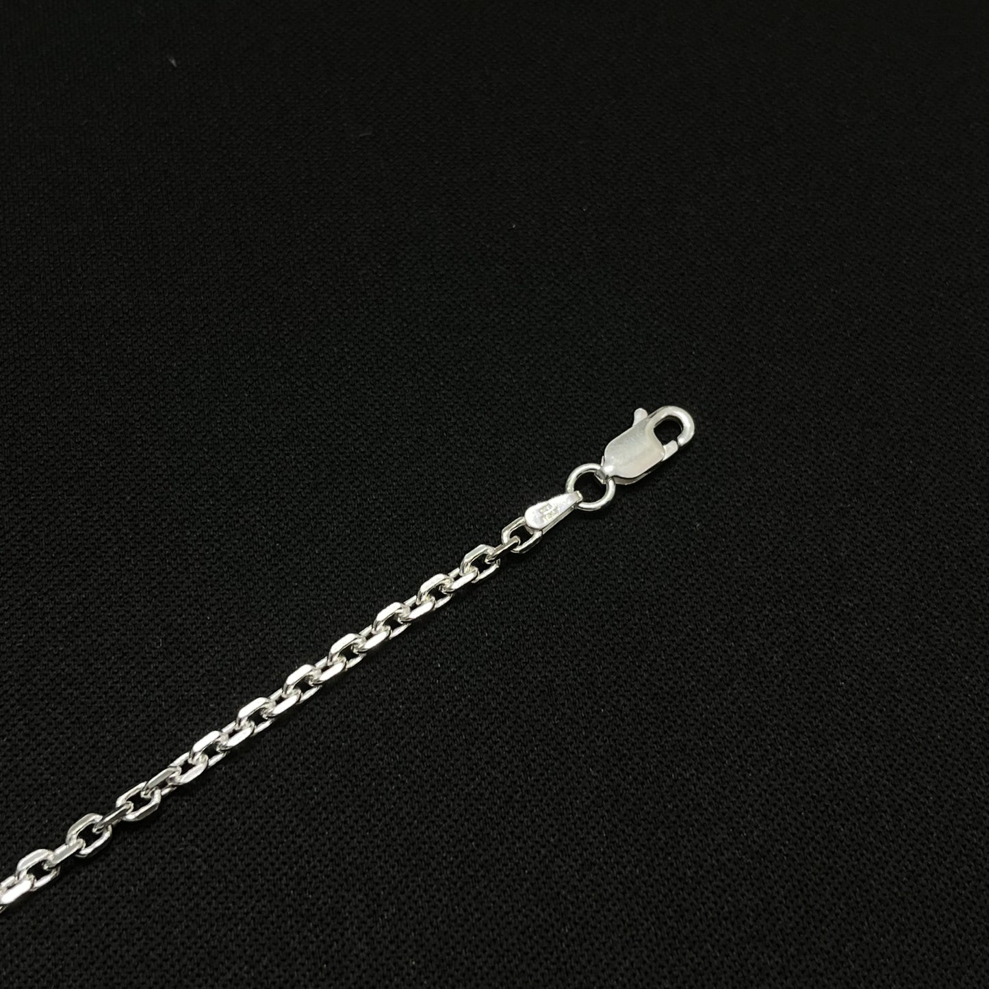 2.5MM Sterling Silver Diamond Cut Anchor Bracelet