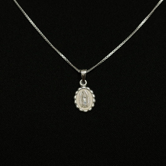 Sterling Silver Virgin Mary Dotted Necklace