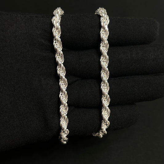 5.8MM Sterling Silver Rope Chain