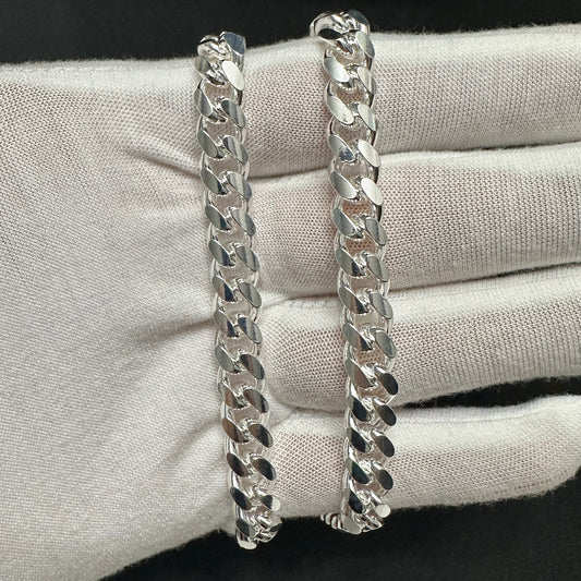 8MM Sterling Silver Miami Cuban Link Chain