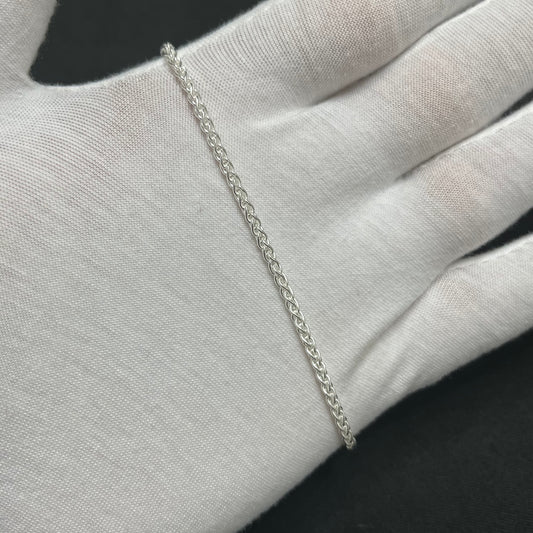 2MM Sterling Silver Wheat Bracelet