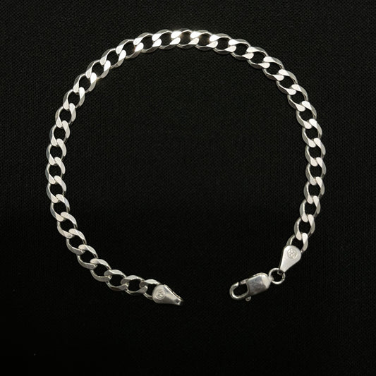 5MM Sterling Silver Flat Curb Bracelet