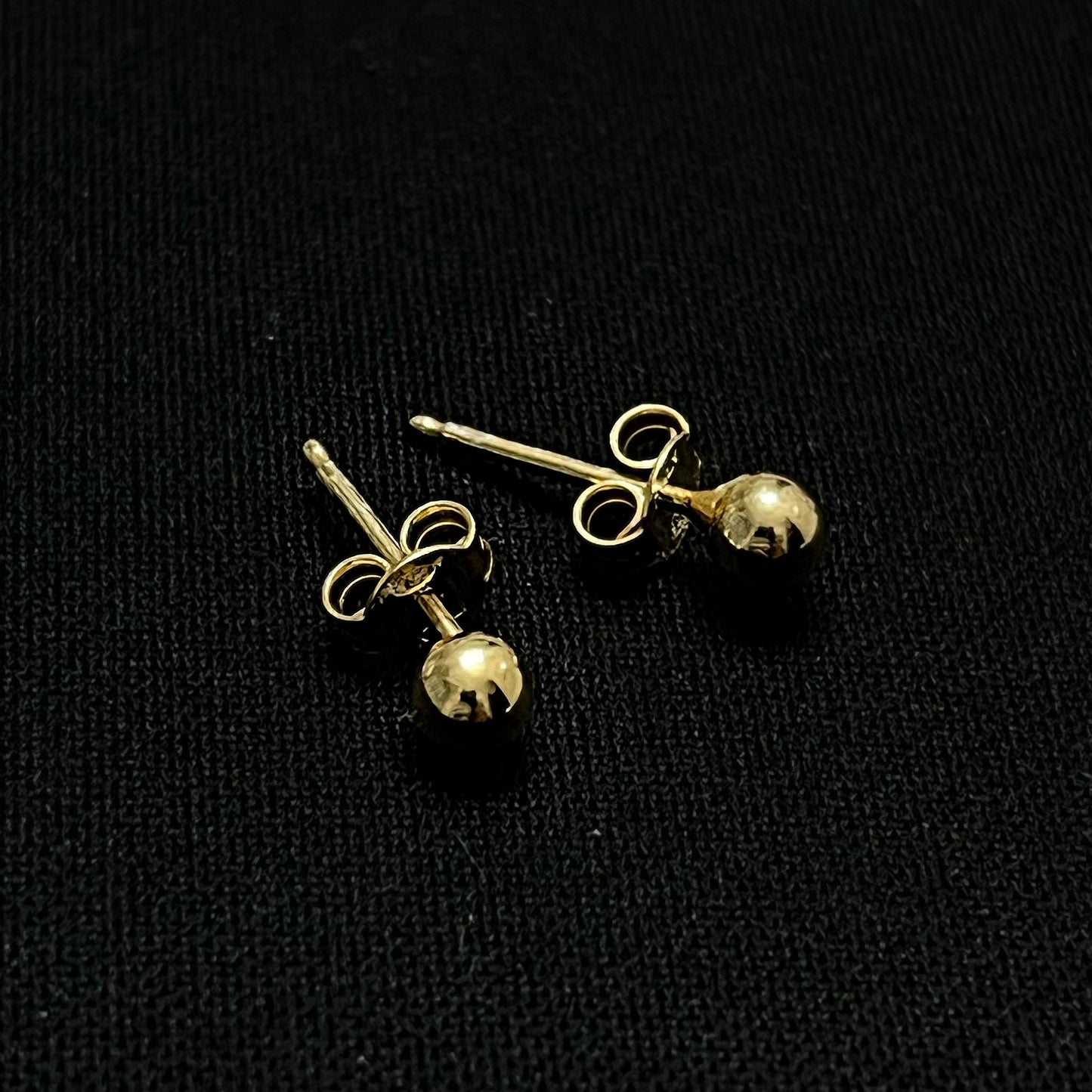 Sterling Silver Vermeil Bead Stud Earrings