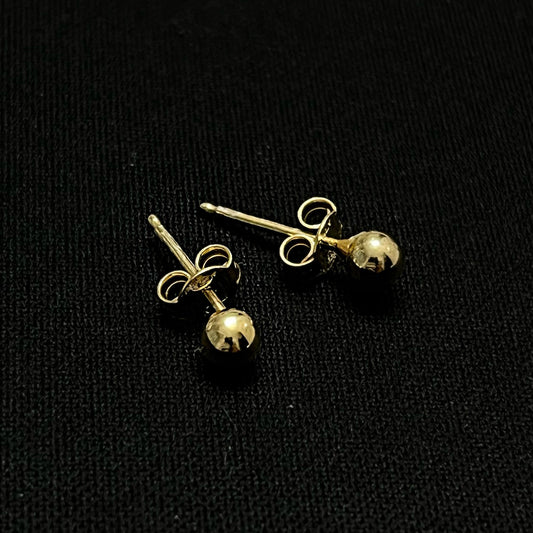Sterling Silver Vermeil Bead Stud Earrings