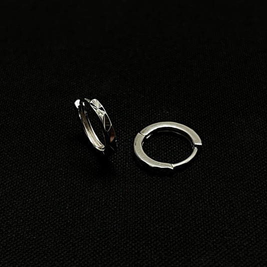 Sterling Silver Diamond Cut Hoop Earrings