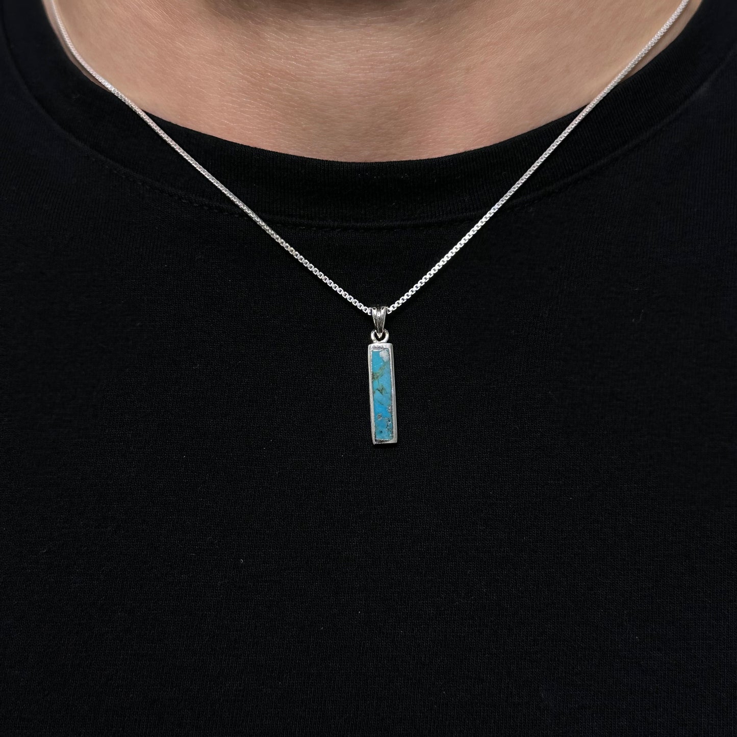 Sterling Silver Turquoise Bar Necklace