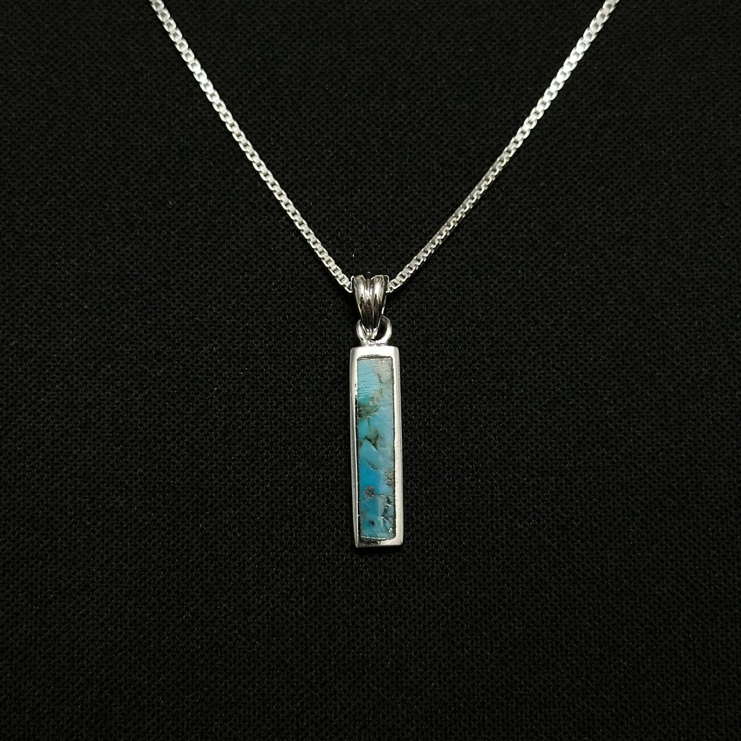 Sterling Silver Turquoise Bar Necklace