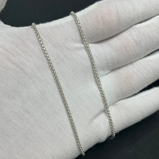 2MM Sterling Silver Fancy Box Chain
