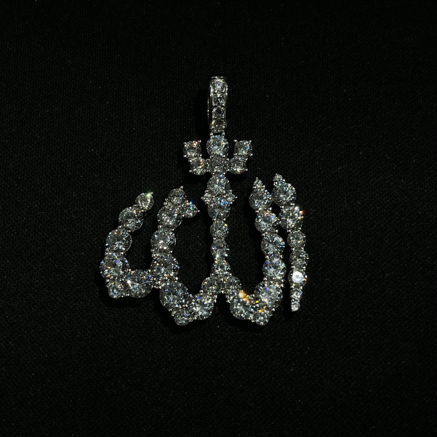 Sterling Silver CZ Allah Pendant
