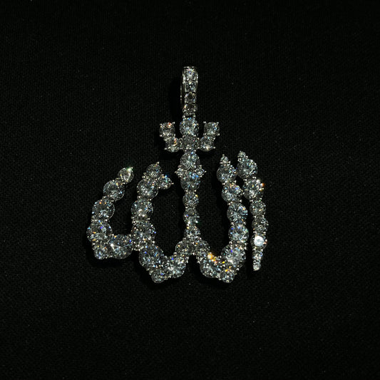 Sterling Silver CZ Allah Pendant