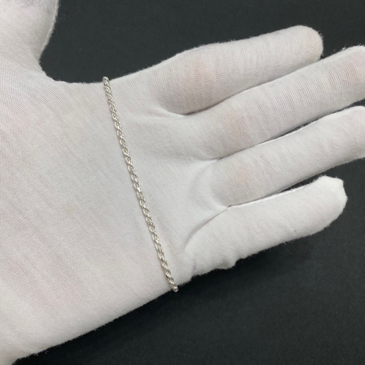 2MM Sterling Silver Rope Bracelet