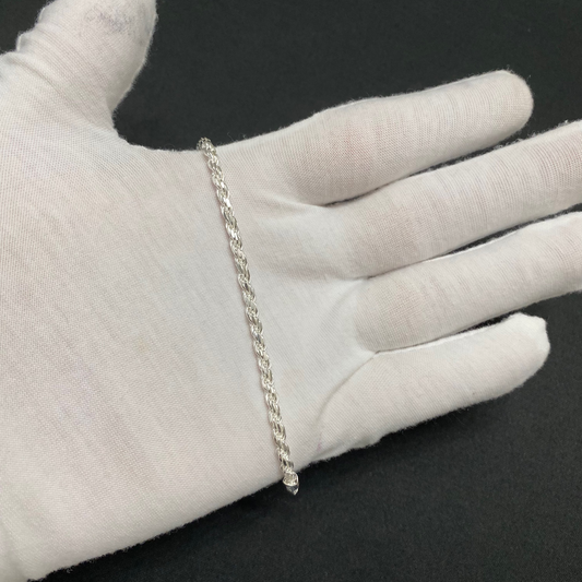 3MM Sterling Silver Rope Bracelet