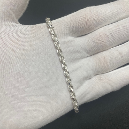 5MM Sterling Silver Rope Bracelet
