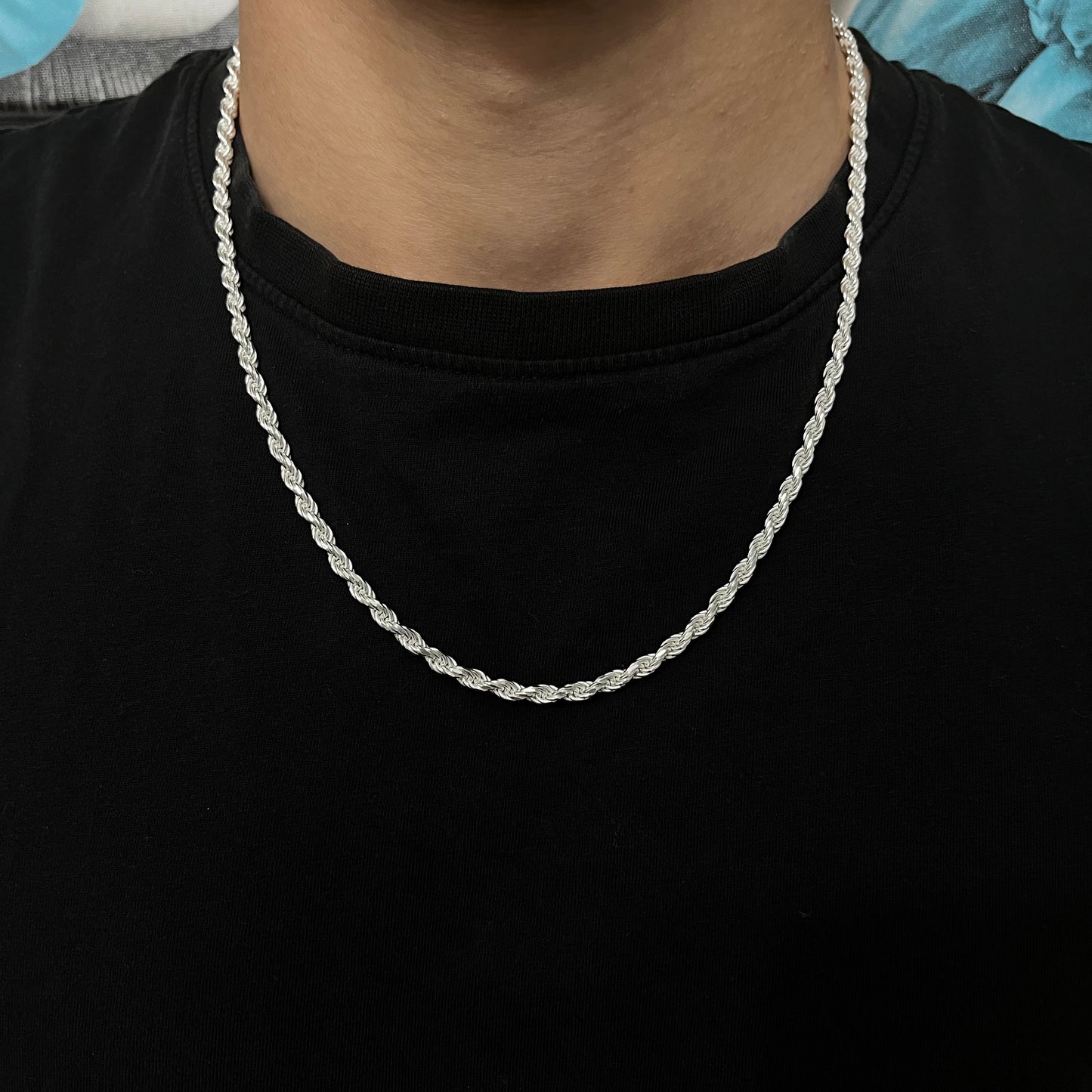 4MM Sterling Silver Rope Chain
