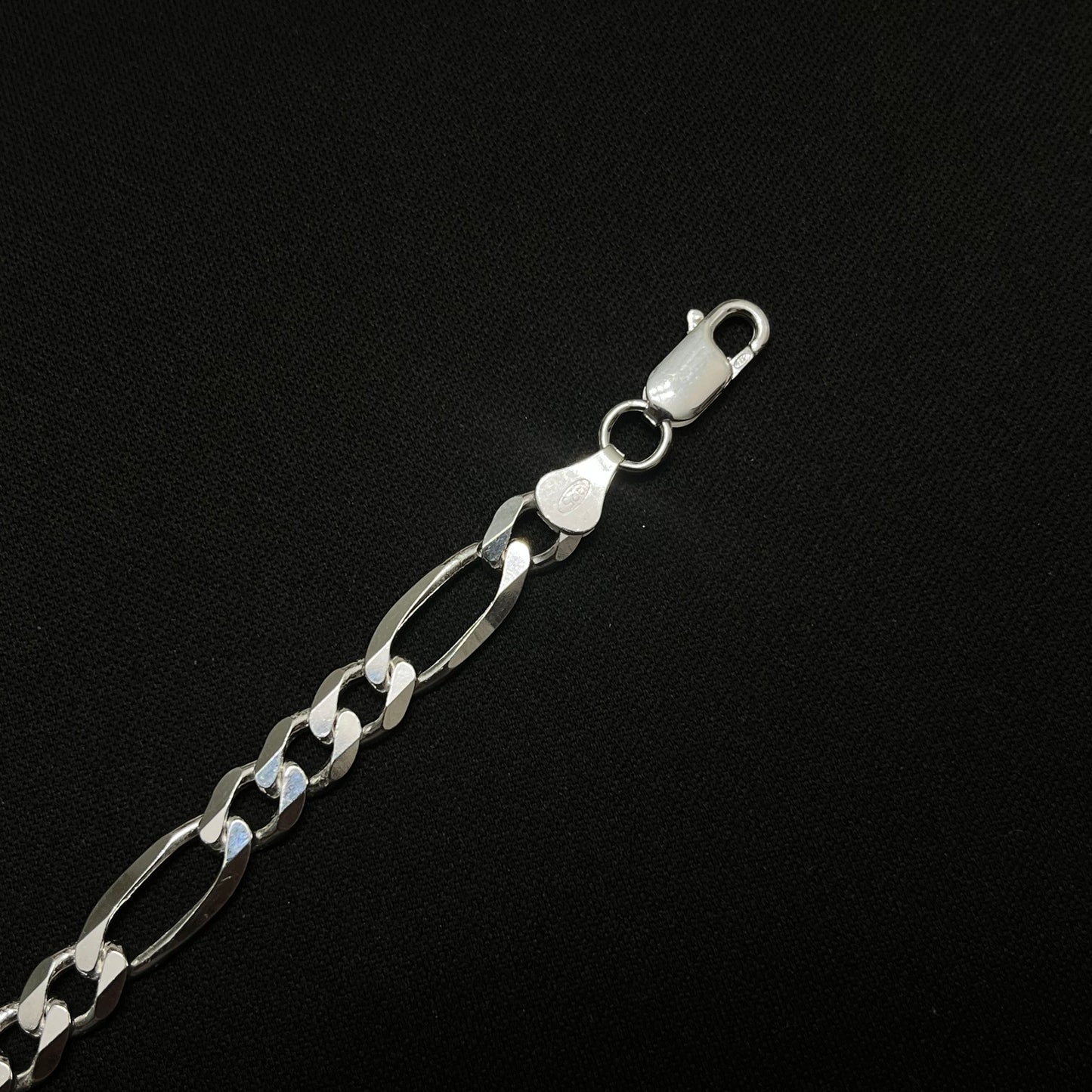 7MM Sterling Silver Figaro Bracelet