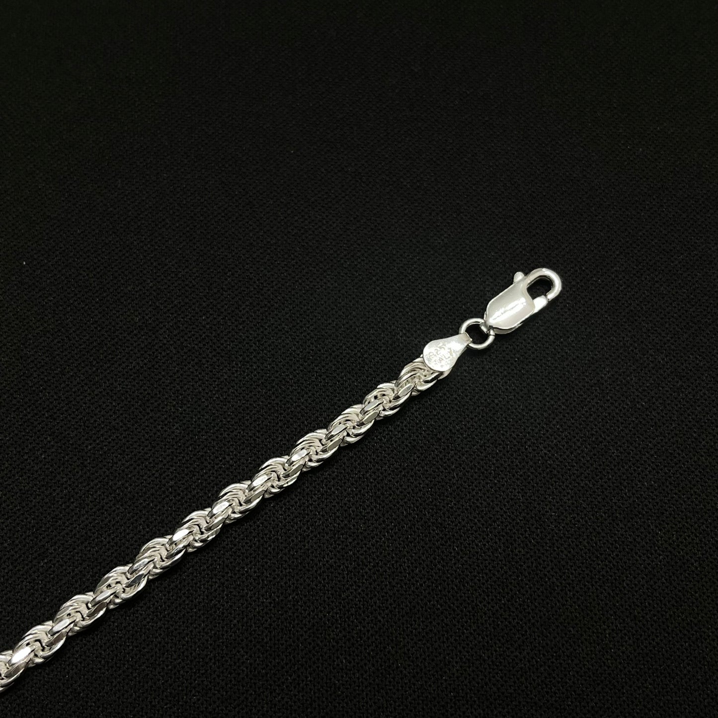 4MM Sterling Silver Rope Bracelet