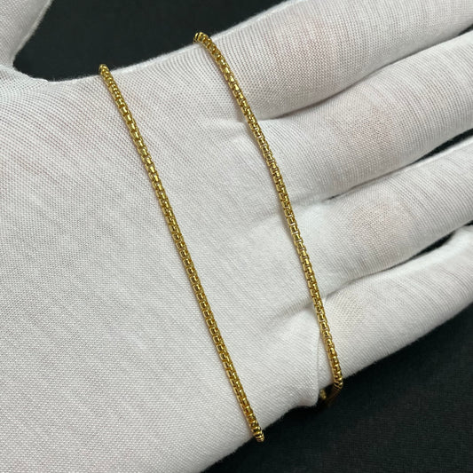 2MM Sterling Silver Vermeil Fancy Box Chain