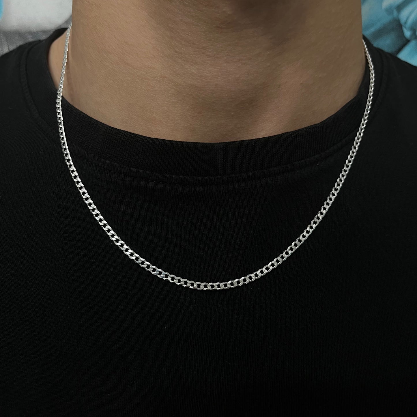 3MM Sterling Silver Flat Curb Chain