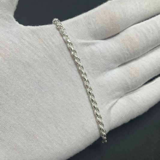 4MM Sterling Silver Rope Bracelet