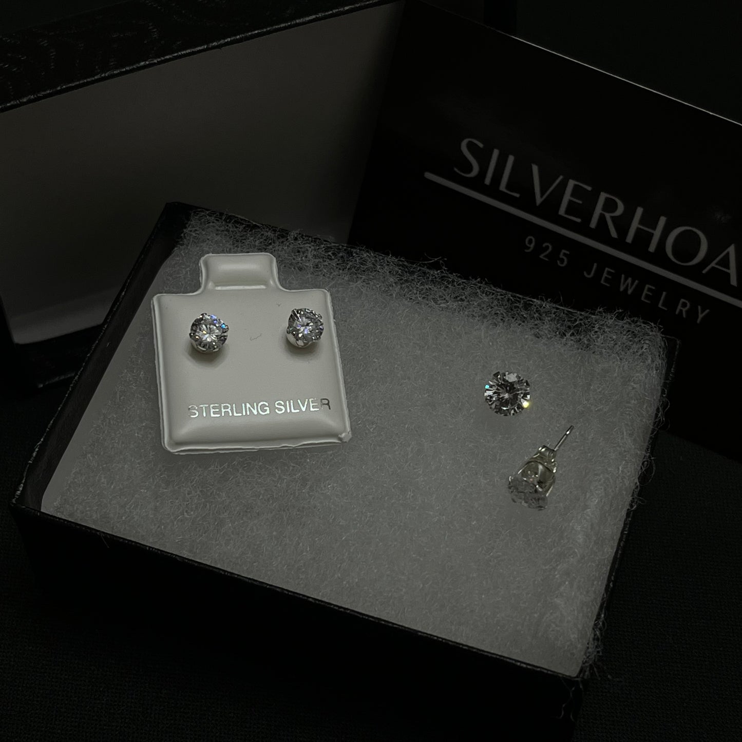 Sterling Silver Round CZ Earrings